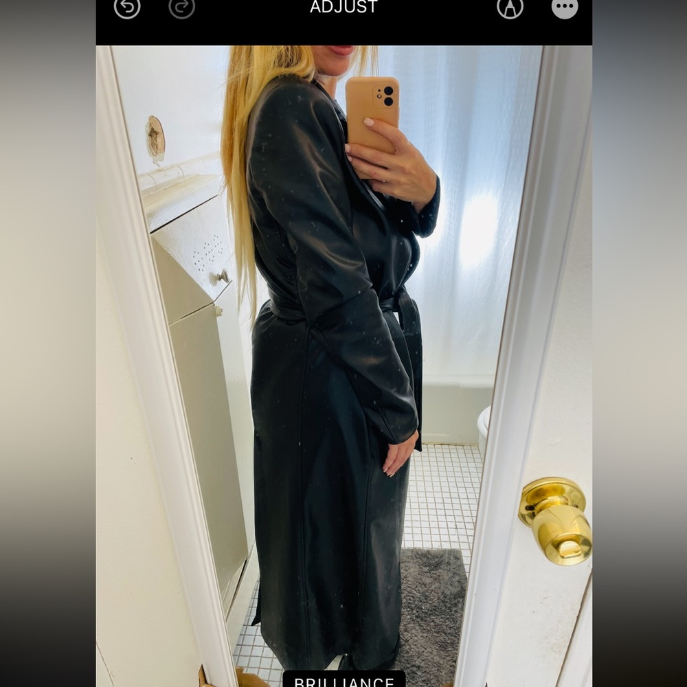 Zara maxi faux leather jacket new with a tag